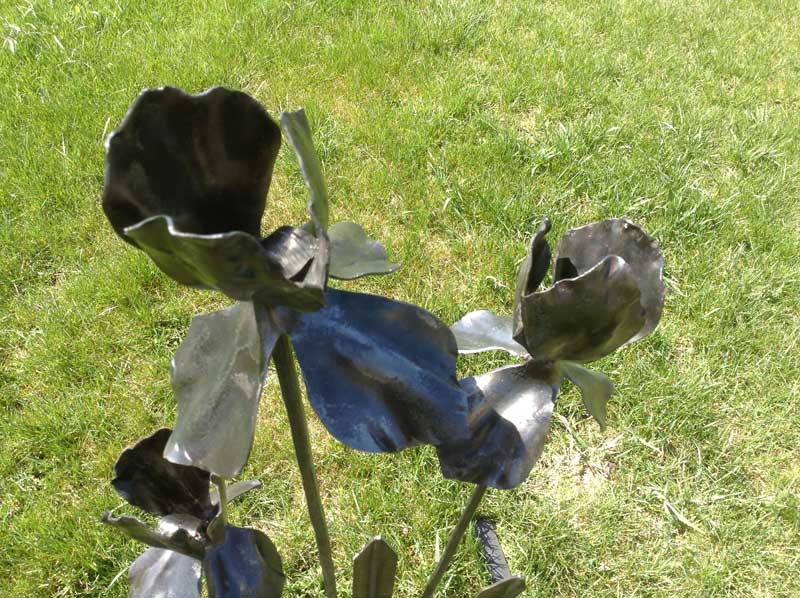 Iris flower sculpture detail